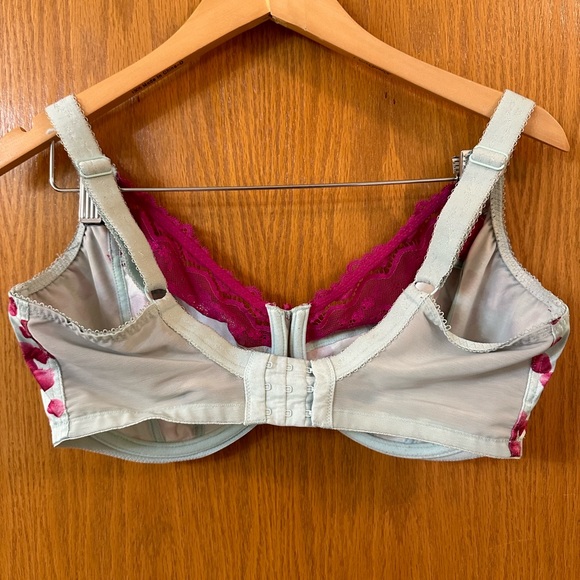 Elomi 36H Light Teal and Hot Pink Floral Bra - Picture 2 of 3